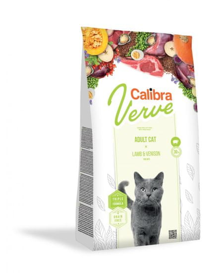 Calibra Verve Adult 8 + suha hrana za mačke, divjačina, jagnjetina, 750 g