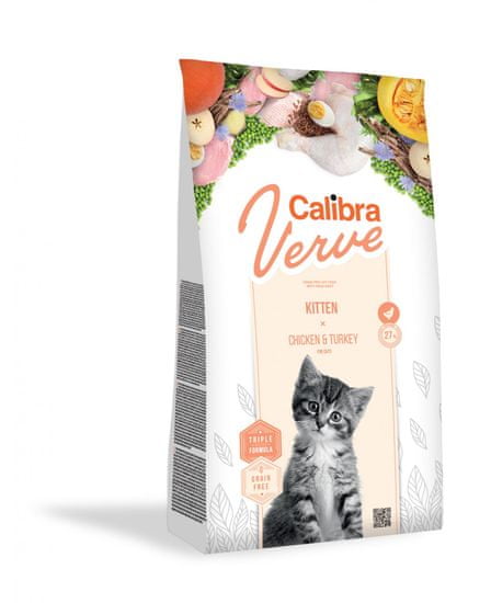 Calibra Verve Kitten suha hrana za mačke, piščanec in puran, brez žita, 3,5 kg
