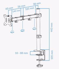 Uvi Desk nosilec za monitor, 33 do 81,2 cm (UVIDMASS) - odprta embalaža