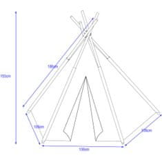 Enero Otroški šotor Teepee STARS, dimenzije 106 x 106 x 150 cm T-202