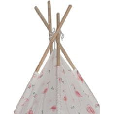 Enero Otroški šotor Teepee FLAMENGO z blazino in vzglavnikoma, dimenzije 120 x 120 x 160 cm T-205