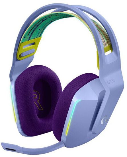 Logitech G733 Lightspeed brezžične slušalke, vijolične - Odprta embalaža