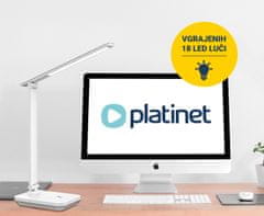 Platinet PDL6731 namizna LED svetilka, vgrajena polnilna baterija, upravljanje na dotik, bela