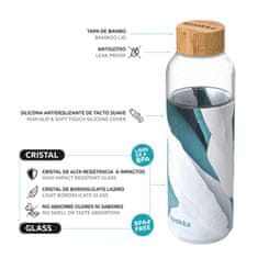QUOKKA FLOW Steklena steklenica s silikonsko površino ICEBERG, 660ml, 40003