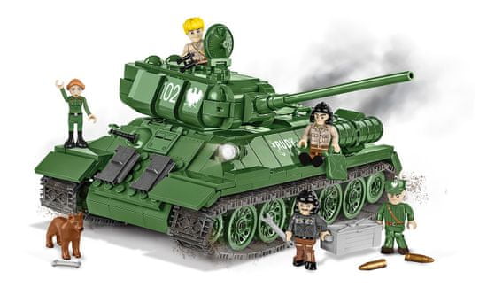 Cobi 2524 II WW Tank T-34/85 Rudy 102, 4 s tankom + pes