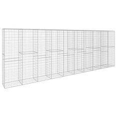 Vidaxl Gabionska stena s pokrovom iz pocinkanega jekla 600x50x200 cm
