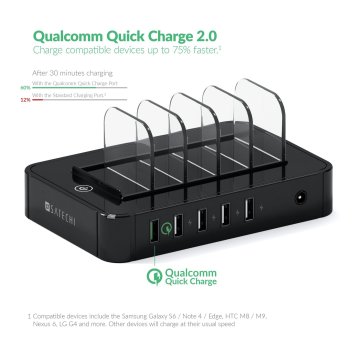 Satechi ST-MCS5B ponilna postaja, 4 x USB-A,1 x QUALCOM, črna