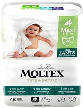 MOLTEX MOLTEX Moltex Pure Hlačne plenice za natikanje & Nature Maxi 7-12 kg (22 kos)