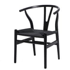 shumee Wicker Black stol, črn po navdihu Wishbone