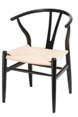 shumee Wicker Natural Black stol po navdihu Wishbone