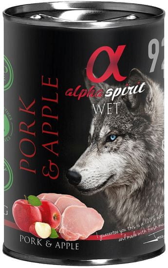 Alpha Spirit Pork & Apple pasja hrana, svinjina, jabolko, 400 g