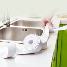 Netscroll Samolepilni vodoodporni tesnilni trak, enostaven za uporabo, trajen in odporen na plesen, za popravila v kuhinji ali kopalnici, 3m, HomeStrip