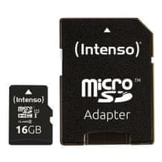 Intenso Premium Micro SDXC spominska kartica, 16 GB, 45 MB/s, UHS-I + SD adapter