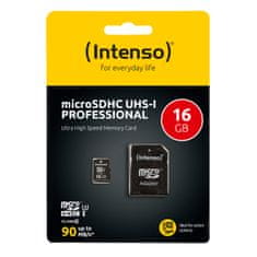 Intenso Pro Micro SDXC spominska kartica, 16 GB, 90 MB/s, UHS-I + SD adapter