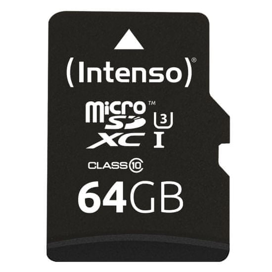 Intenso Pro Micro SDXC spomisnka kartica, 64 GB, 90 MB/s + SD adapter