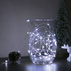 Family Christmas 3x 50 LED 5m baterijske božično - novoletne micro LED lučke 3 x AA hladno bele