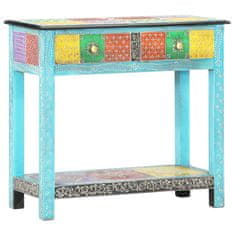 Vidaxl Ročno barvana konzolna mizica 80x35x75 cm trden mangov les
