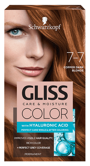 Schwarzkopf Gliss Color Care & Moisture barva za lase, 7-7 Copper Dark Blonde