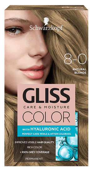 Schwarzkopf Gliss Color Care & Moisture barva za lase, 8-0 Natural Blonde