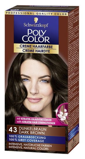 Schwarzkopf Poly Color kremna barva za lase, 43 Dark Brown