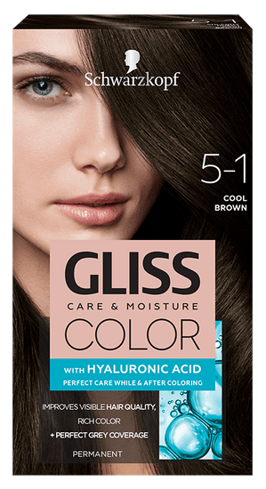 Schwarzkopf Gliss Color Care & Moisture barva za lase, 5-1 Cool Brown