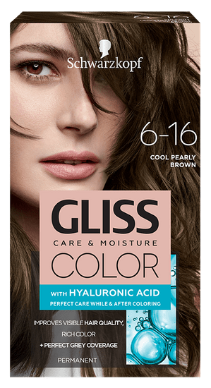 Schwarzkopf Gliss Color Care & Moisture barva za lase, 6-16 Cool Pearly Brown