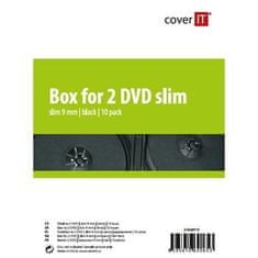 COVER IT škatla za 2 kosa DVD nosilcev/ slim/ 9 mm/ črna/ 10pack