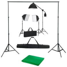 Vidaxl Foto studijski komplet s softbox svetilkami in ozadjem