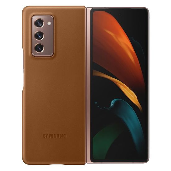 Samsung TOP Brown ovitek za Samsung Galaxy Z Fold 2, usnjen, rjav (EF-VF916LAEGEU)