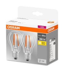 Osram žarnica LED FIL BASE CLA60, 7 W / 827, E27 CL, 2 kosa - Odprta embalaža