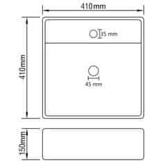 Greatstore Razkošen umivalnik kvadraten mat temno siv 41x41 cm keramika