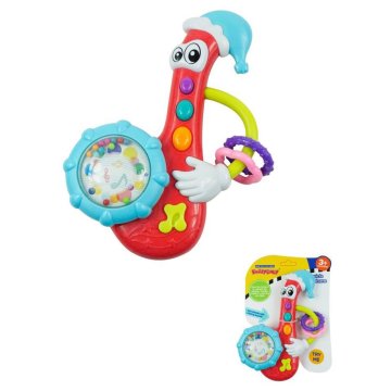 Baby Mix otroška ropotuljica z melodijo saksofona rdeča