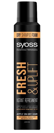 Syoss suhi šampon za lase, v peni, Fresh & Uplift, 200 ml