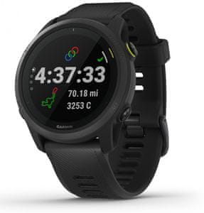 sodobna pametna ura garmin forerunner 745 gps bluetooth vzdržljiv do globine 50 m vgrajen mp3 brezkontaktno plačilo garmin pay battery z vzdržljivostjo 7 dni veliko športnih profilov vsakdanji trening prilagojen času okrevanja čas dirka napoved merjenje srčnega utripa merilec korakov gps glonass galileo wifi mravlja plus energijo telesne baterije spremlja pametno obvestilo o zaznavanju padca