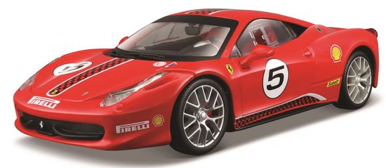 BBurago model Ferrari Racing 458 Challenge, 1:24, rdeč