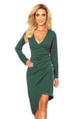 Numoco Ženska asimetrična obleka Chaparent zelena XL