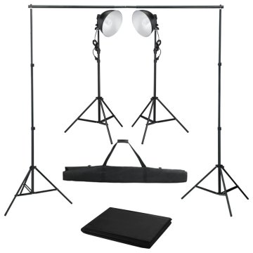 Vidaxl Fotografski studijski komplet s studijsko svetilko in ozadjem