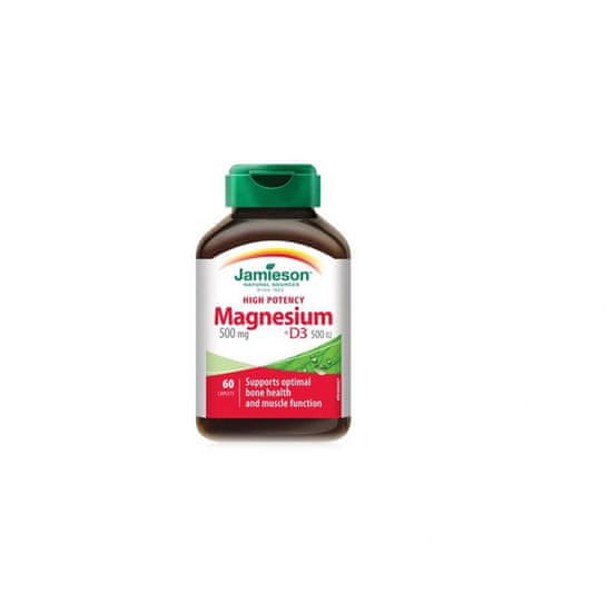 Jamieson Magnezij 500 + Vitamin D3 kapsule močne jakosti, 60 kapsul (798372)