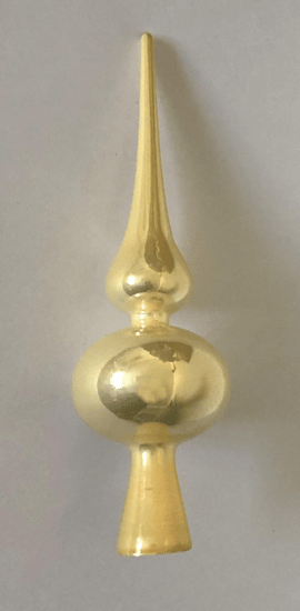 DUE ESSE božična steklena konica 2, zlato-biserna, 20 cm