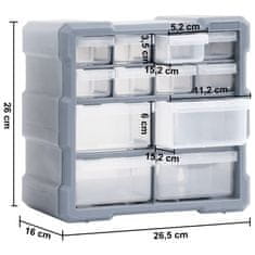 Greatstore Organizatorji z 12 predali 2 kosa 26,5x16x26 cm