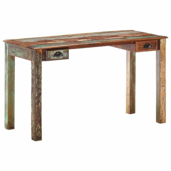 Vidaxl Pisalna miza 130x55x76 cm iz trdnega predelanega lesa
