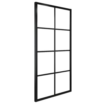 Vidaxl Drsna vrata iz aluminija in ESG stekla 90x205 cm črna