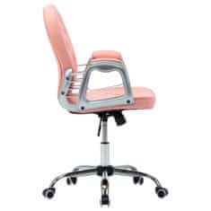 Vidaxl Vrtljiv pisarniški stol roza umetno usnje