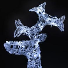 shumee Božični jelen 90 LED lučk 60x16x100 cm iz akrila