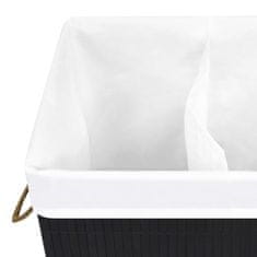 Vidaxl Košara za perilo iz bambusa črna 72 L