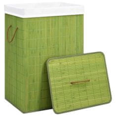 Greatstore Košara za perilo iz bambusa zelena