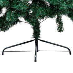 Vidaxl Umetna polovična novoletna jelka s stojalom zelena 210 cm PVC