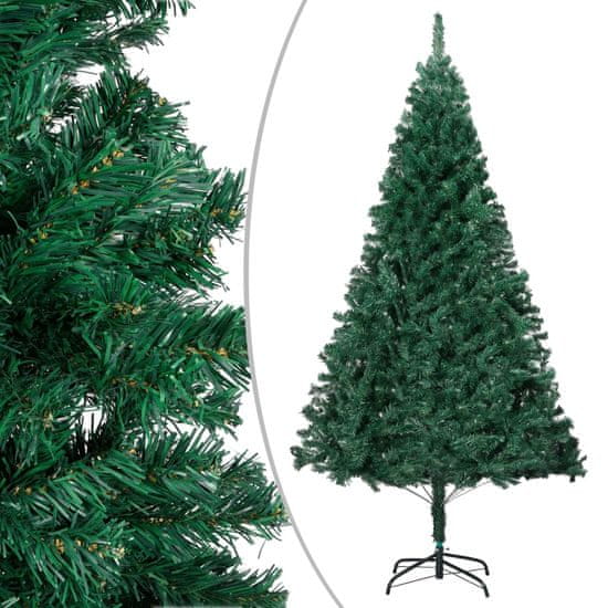 shumee vidaXL Umetna novoletna jelka z debelimi vejami zelena 210 cm PVC