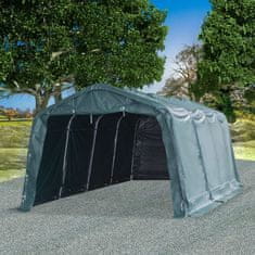 Vidaxl Premični šotor za živino PVC 550 g/m2 3,3x6,4 m temno zelen