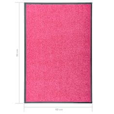 Vidaxl Pralni predpražnik roza 60x90 cm